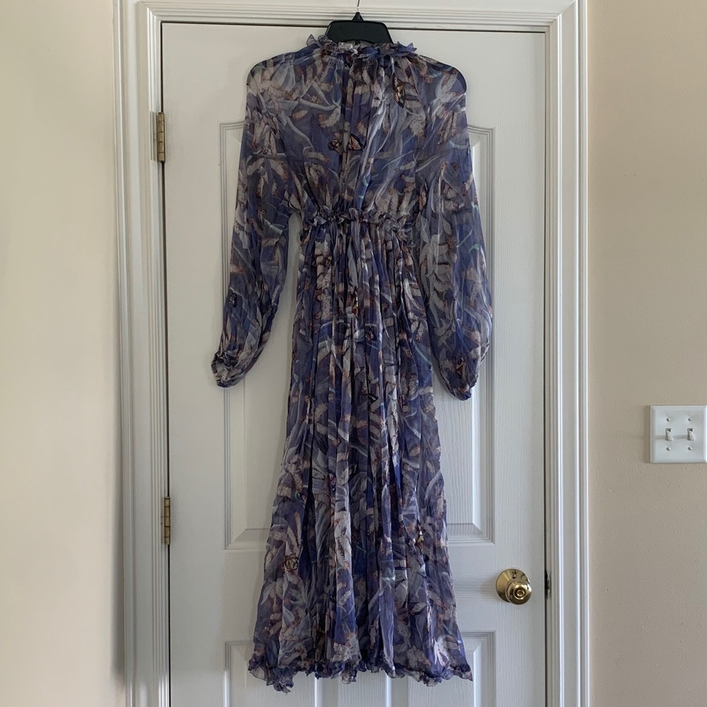 Zimmermann Lavender Floral Midi Dress - Picture 6 of 10